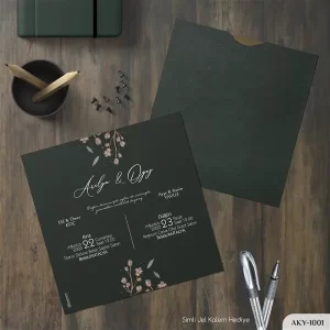KARE YEŞİL ZARFLI DAVETİYELER AKY - 1001