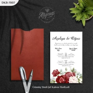 DİK BORDO ZARFLI DAVETİYELER DKB - 7007