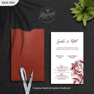 DİK BORDO ZARFLI DAVETİYELER DKB - 7014