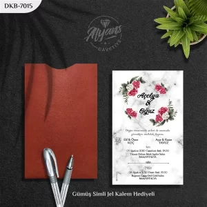 DİK BORDO ZARFLI DAVETİYELER DKB - 7015