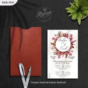 DİK BORDO ZARFLI DAVETİYELER DKB - 7021