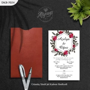 DİK BORDO ZARFLI DAVETİYELER DKB - 7024