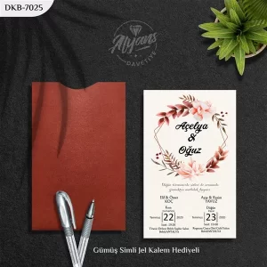 DİK BORDO ZARFLI DAVETİYELER DKB - 7025