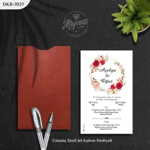 DİK BORDO ZARFLI DAVETİYELER DKB - 7027