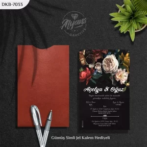 DİK BORDO ZARFLI DAVETİYELER DKB - 7033
