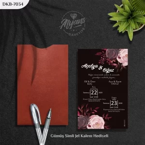 DİK BORDO ZARFLI DAVETİYELER DKB - 7034