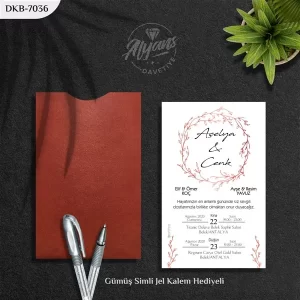 DİK BORDO ZARFLI DAVETİYELER DKB - 7036