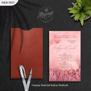 DİK BORDO ZARFLI DAVETİYELER DKB - 7037