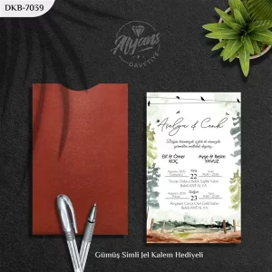 DİK BORDO ZARFLI DAVETİYELER DKB - 7039