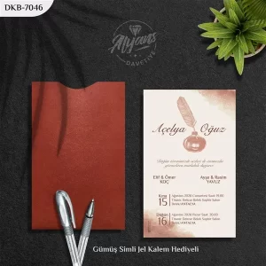 DİK BORDO ZARFLI DAVETİYELER DKB - 7046
