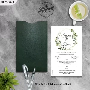 DİK YEŞİL ZARFLI DAVETİYELER DKY - 5029