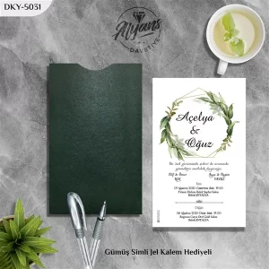 DİK YEŞİL ZARFLI DAVETİYELER DKY - 5031
