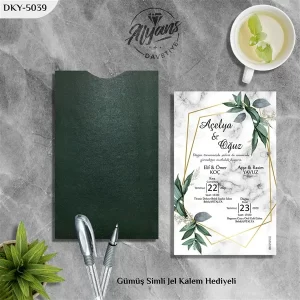 DİK YEŞİL ZARFLI DAVETİYELER DKY - 5039