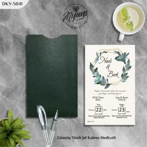 DİK YEŞİL ZARFLI DAVETİYELER DKY - 5041