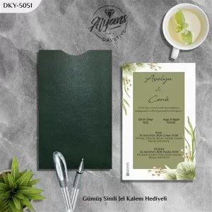 DİK YEŞİL ZARFLI DAVETİYELER DKY - 5051